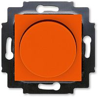 Светорегулятор поворотно-нажимной без рамки ABB EPJ Levit 60-600Вт оранжевый/дымчатый черный картинка